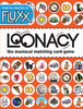 Flat front of box image for Loonacy with an orange box with little circles full of images from the game