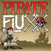Social media image for Pirate Fluxx with a tan bacground featuring the Monkey and the Pirate Fluxx logo