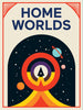 Flat front of box image for Homeworlds with a star filled background and images of saturn and mars