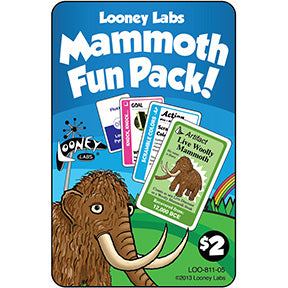 Cover card for the Mammoth Fun Pack showing a Live Wooly Mammoth and 3 other cards