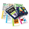 Box and contents image for Chemistry Fluxx showing 5 cards including Ca, He, and the Goal: Explosion