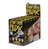 Display box with six games for Star Trek Fluxx featuring the Enterprise plus Kirk, Spok, McCoy, Scotty, and Uhura + Tribbles