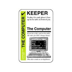 Promo card image for The Computer with a yellow stripe, NEW RULE header, and a picture of a Computer