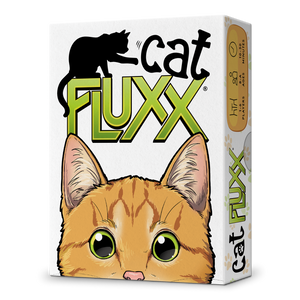 Image of the game box for Cat Fluxx with a cat illustration on a white background.