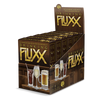 Display box with six games for Drinking Fluxx with a background depicting a bar with 3 drinks: Coke, Wine, and Beer