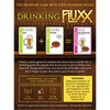 Flat back of box image for Drinking Fluxx with a warning saying: Consumption of alcohol is dangerous. It is not required to drink to play.