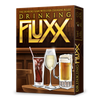 mage of the game box for Drinking Fluxx with a background depicting a bar with 3 drinks: Coke, Wine, and Beer