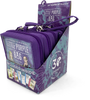 Retail display of 4  'Little Purple Bag' packaging with text and graphics on a white background.