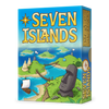 Game box for 'Seven Islands' with a colorful illustration of islands and a ship on a blue background.