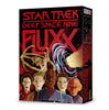 Image of the game box for Star Trek: DS9 Fluxx showing the station, the workhole, and 5 characters from the show