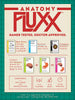 Flat back of box image for Anatomy Fluxx with tagline: Gamer Tested, Doctor Approved
