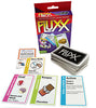 Box and contents image for Fluxx Special Edition showing 5 cards including chocolate and Steel a Keeper
