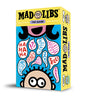 Image of the game box for Mad Libs: The Game with a yellow and blue background and characters speaking words in balloons