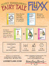 Flat back of box image for Fairy Tale Fluxx showing 3 cards: The Princess + The Prince = Happily Ever After