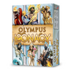Image of game box for Olympus Loonacy with a silver blue background and images of 6 of the Gods and Goddesses