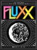 Flat front of box image for Fluxx 5.0 with a colorful FLUXX logo and black and white image of the moon