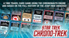 Social media image for Star Trek Chrono-Trek showing a bunch of the timeline and text saying it uses the Chrononauts engine