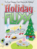 Flat front of box image for Holiday Fluxx with illustrations of a Christmas Tree, Hanukkah candles, and various Holiday foods