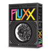 Image of the game box for Fluxx 5.0 with a colorful FLUXX logo and black and white image of the moon