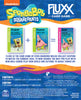 Flat back of box image for SpongeBob Fluxx showing 3 cards: SpongeBob SquarePants + Patrick Star = Let's Go Jellyfishing