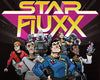 Social media image for Star Fluxx with the logo plus 6 illustrations of various characters from the game