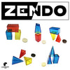 Social media image for Zendo showing 5 sample clusters of pieces with marking stones at each cluster