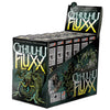 Display box with six games for Cthulhu Fluxx with dark green background and a creepy illustration of Cthulhu