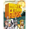 Flat front of box image for Monty Python Fluxx with pixilated background image and block letter logo