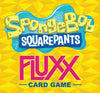 Social media image for SpongeBob Fluxx with yellow background and yellow, white, and red logo