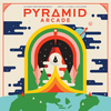 Flat front of box image for Pyramid Arcade showing retro futuristic styling