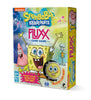 Image of the game box for SpongeBob Fluxx showing a mostly yellow box with SpongBob, Patrick Star, and a collectors coin
