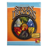 Image of game box for Dutch/French Seven Dragons with a circle containing images of the 7 dragons