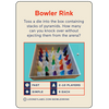 Promo card image for Bowler Rink Card showing the back of the card with a picture of a box filled with pyramids