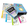 Box and contents image for Fluxx Remixx showing 5 cards including Music, Personal Goals, and the Action called Taskmaster