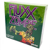 Image of game box for French Zombie Fluxx with a green background and a Zombie named Larry