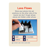 Promo card image for Lava Flows Card showing the back of the card with a picture of the game in progress