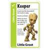 Promo card image for Little Groot with a green stripe, KEEPER header, and a picture of Little Groot