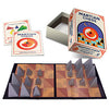 Contents image for Silver Martian Chess showing the board and silver pyramids
