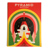 Cover image of thePyramid Arcade Book showing retro futuristic styling