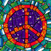 Image of the Peace Puzzle design: a colorful Peace Symbol made out of Aquarius cards