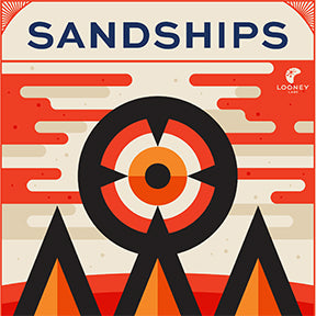 Cover image of the expansion Sandships featuring an orange and black circular logo