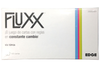 Box image of Spanish Fluxx 5.0 featuring a mostly white box with a few colorful stripes