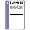 Promo card image for Surprise Blanxx with a purple stripe, SURPRISE header, and blanks for card name and image