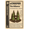 Promo card image for The Alliance with a black stripe, CREEPER header, and an illustration of The Alliance