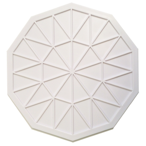 Image of the Pyramid Arcade Wheel Board showing the all white board with 40 triangular indentations