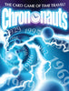 Flat front of box image for Chrononauts with blue swirls with dates spiraling into the center