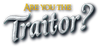 Logo for Are You The Traitor with yellow and silver letters