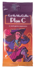 Image of the foil packaging for Plan C Expansion with an orange and purple background and an image of the Time Traveler