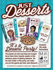 Flat back of box image for Just Desserts showing 4 cards and the tagline: It's a Dessert Party!