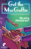 Flat front of box image for Get the MacGuffin with a green and blue box with hands exchanging two suitcases